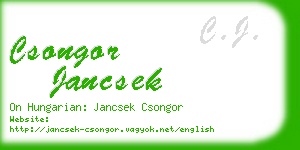 csongor jancsek business card